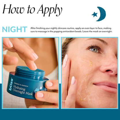 Drench & Quench Hydrating Overnight Mask with Hyaluronic Acid & Vegan Collagen